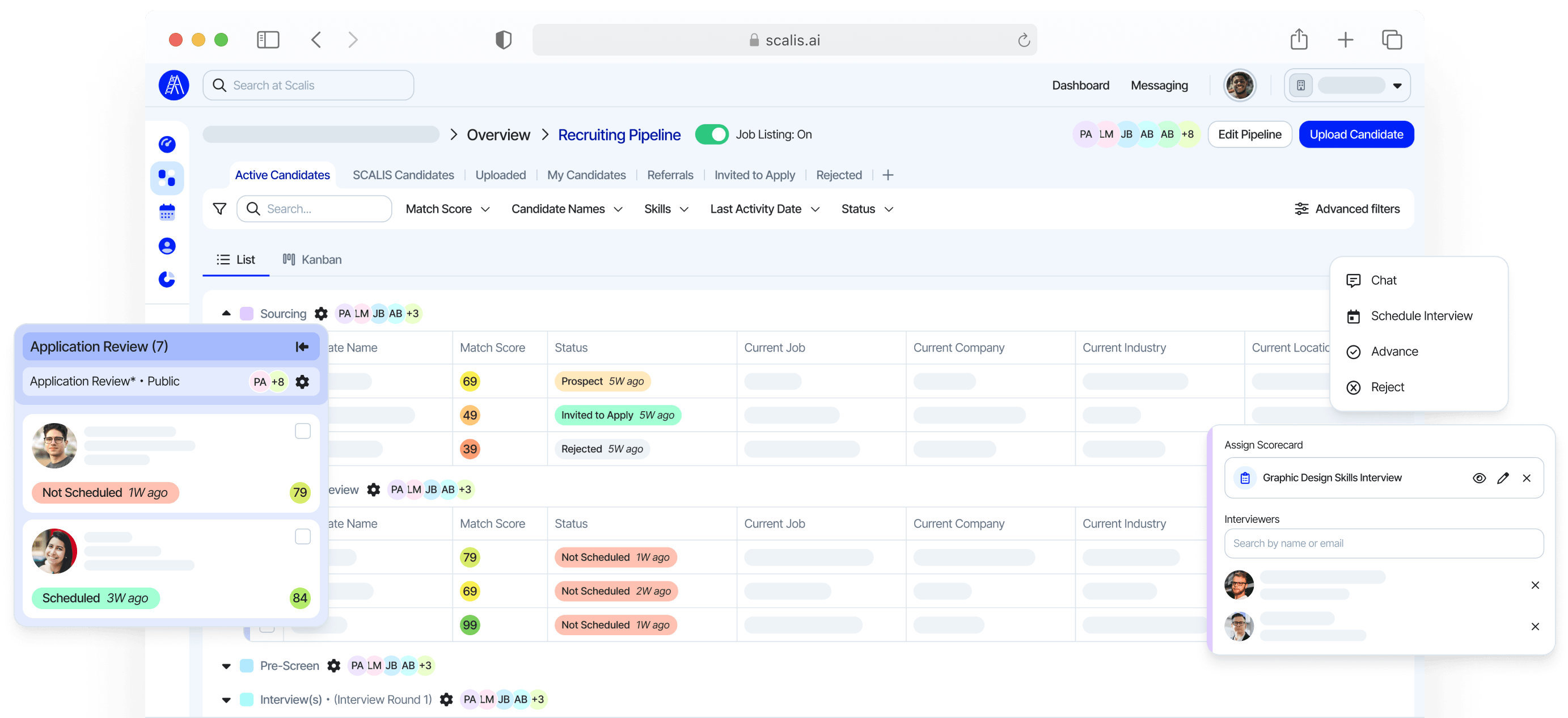 SCALIS hireOS pipeline preview